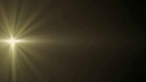 Horizontal gold sun star moving lights optical lens flares shiny animation art Stock Footage 84924930