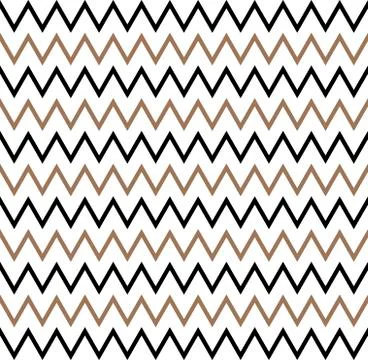 Horizontal gold zigzag stripes pattern. Geometric repeating pattern of zigzag Stock Illustration