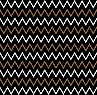Horizontal gold zigzag stripes pattern. Geometric repeating pattern of zigzag Stock Illustration
