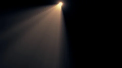 Horizontal golden spotlight moving lights optical lens flares shiny animation Stock Footage 84969836