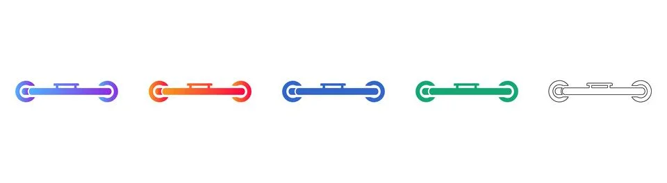 Horizontal Grab Bar Icon Set Stock Illustration