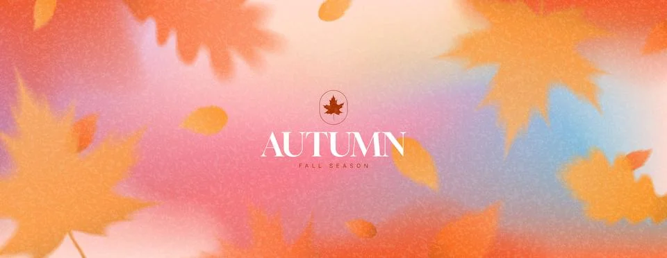 Horizontal gradient autumn banner Stock Illustration