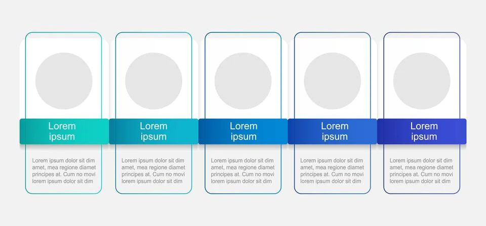 Horizontal gradient infographic chart design template Stock Illustration