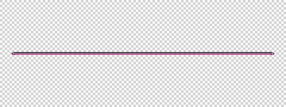 Horizontal gradient line with pink and purple shades and arrow endpoints Stock Illustration