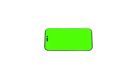 Horizontal Green Screen Smartphone Mockup Animation on White Background, Landsca Stock Footage 341927277