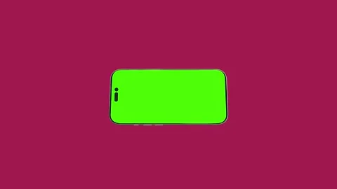 Horizontal Green Screen Smartphone Mockup Animation on Magenta Background, Lands Stock Footage 341927305