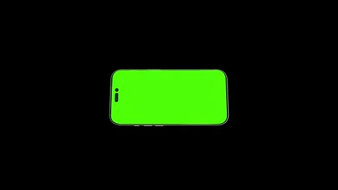 Horizontal Green Screen Smartphone Mockup Animation on Black Background, Landsca Vídeos de archivo 341927312
