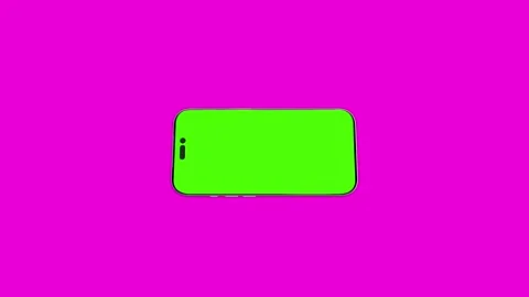 Horizontal Green Screen Smartphone Mockup Animation on Neon Pink Background, Lan Stock-Footage 341927368