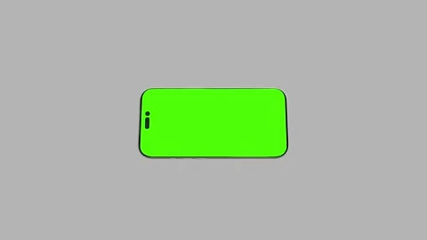 Horizontal Green Screen Smartphone Mockup Animation on Gray Background, Landscap Stock-Footage 341927463