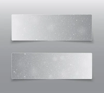Horizontal Grey Rectangle Banners. Snow, Winter. Stock Illustration