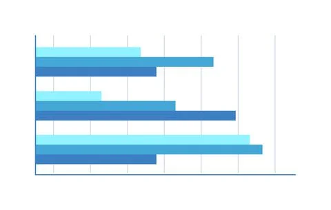 Horizontal grouped bar chart business infographic Stock Illustration