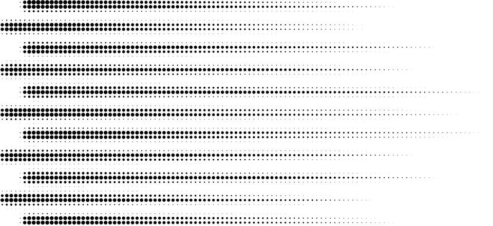 Horizontal halftone lines with fading effect symbolizing speed or motion on Stockillustratie