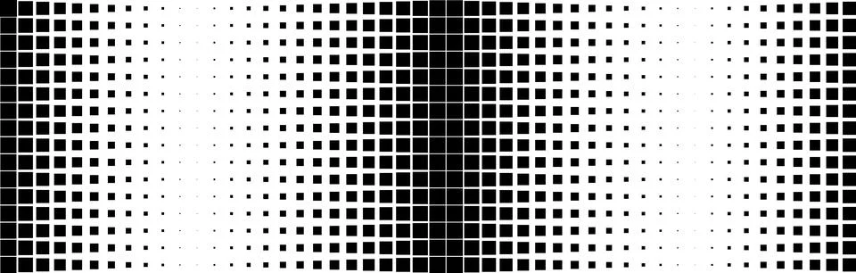 Horizontal halftone square gradient, abstract geometric block transition Illustrazione stock