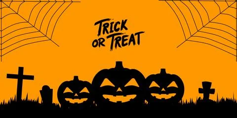 The horizontal Halloween banner background template イラスト素材
