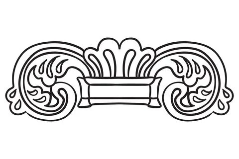Horizontal hand drawing scroll design element vector illustration Stock Illustration