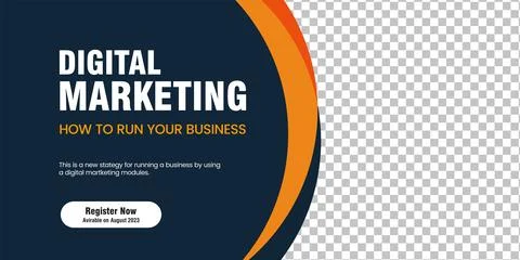 A Horizontal header web banner. Orange cover header background for website .. Stock Illustration