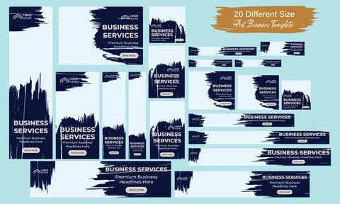 Horizontal header web banner. Vector horizontal and vertical web ads banner Stock Illustration