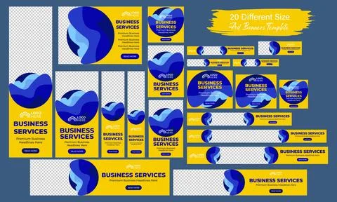 Horizontal header web banner. Vector horizontal and vertical google web ads post Stock Illustration