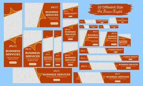 Horizontal header web banner. Vector horizontal and vertical google web ads post Stock Illustration