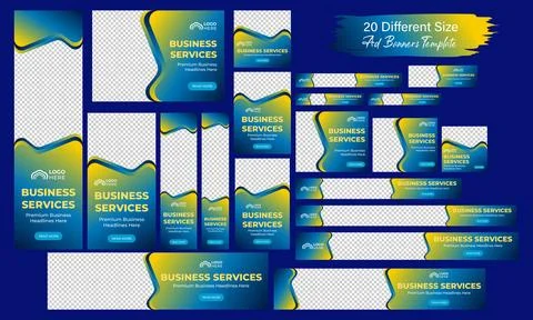 Horizontal header web banner. Vector horizontal and vertical google web ads post 스톡 일러스트