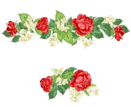 Horizontal headline frame decor elements Stock Illustration