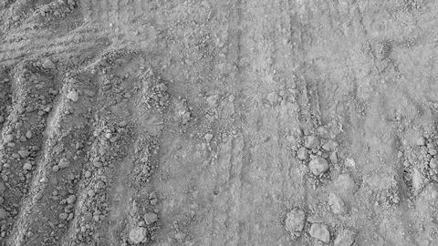 A horizontal high angle perspective captures a rough patch of freshly plowe.. Stockfoto's