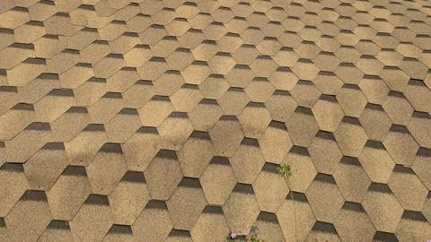 A horizontal high angle perspective captures a repeating geometric pattern .. 스톡 사진