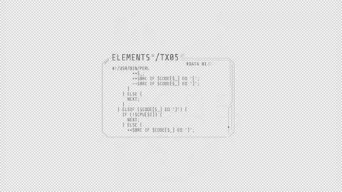 Horizontal HUD Interface window with coding elements. Stock Footage 231930838