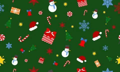Horizontal illustration with Christmas elements. Stock Illustration