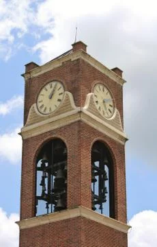 Horizontal image clock tower wrong time Stock Photos