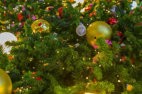 Horizontal image close up and selective focus red wrinkle Cristmas ball hangi Stock Photos