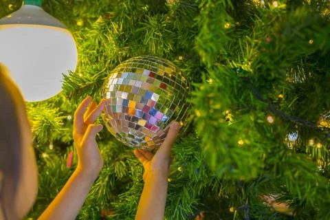 Horizontal image close up and selective focus red wrinkle Cristmas ball hangi Stock Photos
