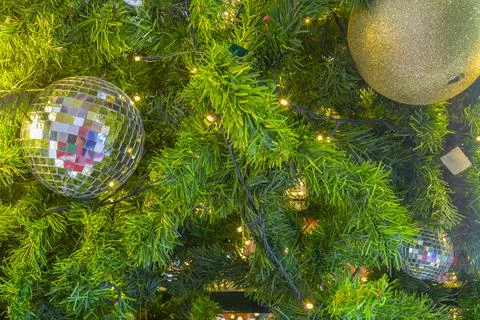 Horizontal image close up and selective focus red wrinkle Cristmas ball hangi Stock Photos