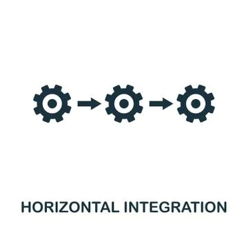 Horizontal Integration icon. Monochrome style design from industry 4.0 icon Illustrazione stock