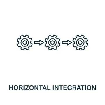 Horizontal Integration icon. Thin line style industry 4.0 icons collection. UI Stock Illustration