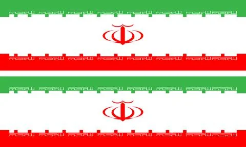 Horizontal Iranian Flag Border Seamless Pattern in Red Green and White Color Stock Illustration