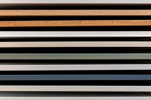 Horizontal kitchen cabinet samples with textures and colors. Modern furnitu.. Stock Photos