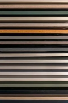 Horizontal kitchen cabinet samples with textures and colors. Modern furnitu.. Stock Photos