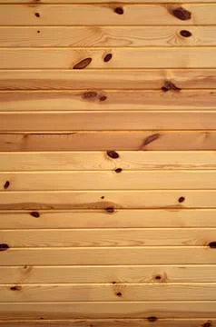 Horizontal knotty pine boards Foto stock