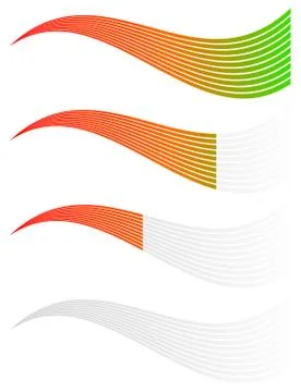 Horizontal level, progress, completion indicators. Steps, phases, stages, com Illustrazione stock