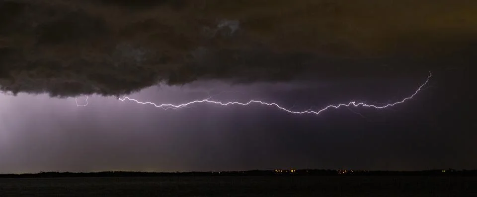 Horizontal Lightning Cloud to Cloud Stock Photos