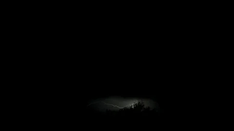 Horizontal Lightning Strikes Streak Across Dark Sky Stock Footage 93690109