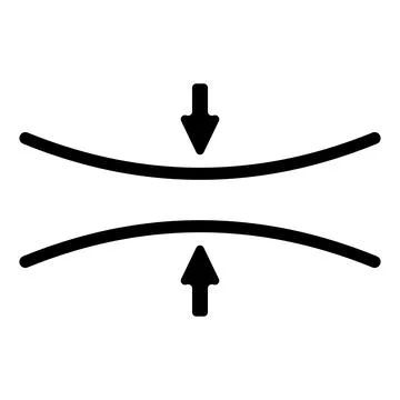 Horizontal line arrows pointing downwards and upwards, symbolizing compress.. Stock Illustration