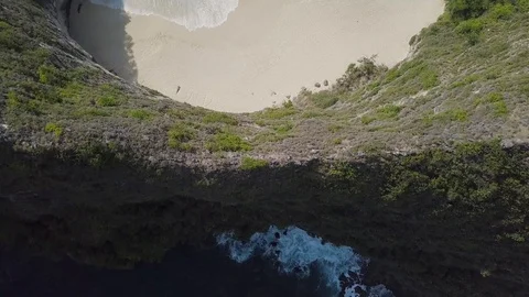 Horizontal line between from dark beach to the sunny beach top down view Stock Footage 101668719
