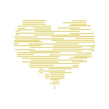Horizontal Line Patterned Heart Icon Illustrazione stock