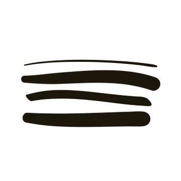 Horizontal lines and waves creative design with brush stroke silhouette style Stock Illustration