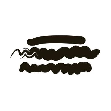 Horizontal lines and waves creative design with brush stroke silhouette style Stock Illustration