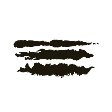 Horizontal lines and waves creative design with brush stroke silhouette style Stock Illustration