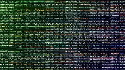 Horizontal lines with automatically written computer code by the Artificial Stock Footage 155487641