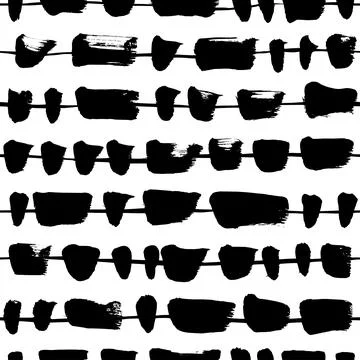 Horizontal lines with black splotch vector pattern Stock Illustration
